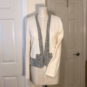 Anthropologie White jacket with black trim